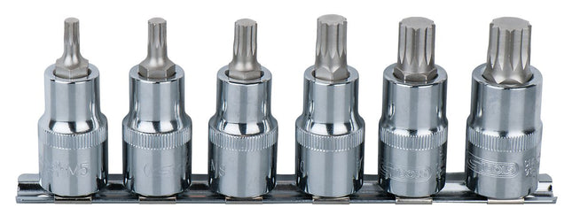 KS TOOLS 1/4"CHROMEplus Bit-Stecknuss-Satz XZN, 6-tlg ( 918.0645 ) - Toolbrothers