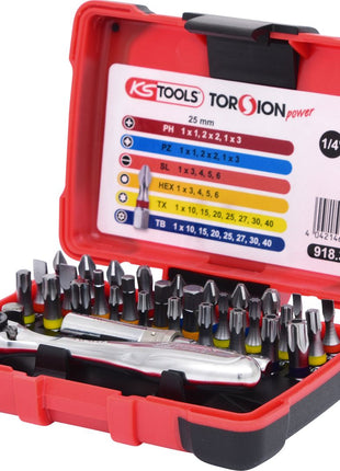 KS TOOLS 1/4" TORSIONpower Bit-Box, 32-tlg ( 918.3010 ) - Toolbrothers