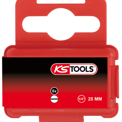 KS TOOLS 1/4" TORSIONpower Bit Schlitz, 25mm, 3mm, 5er Pack ( 918.3306 ) - Toolbrothers