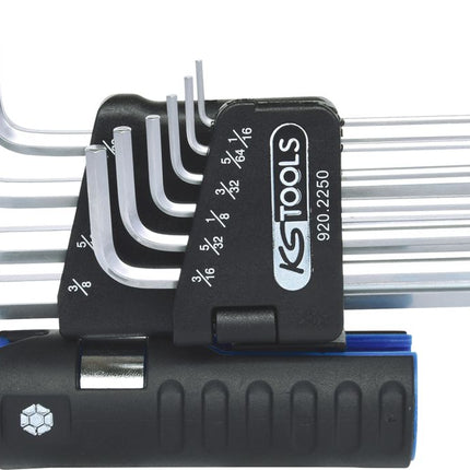 KS TOOLS 3 in 1 Innen6kant-Winkelstiftschlüssel-Satz,10-tlg lang, Kugelkopf, Zoll ( 920.2250 ) - Toolbrothers
