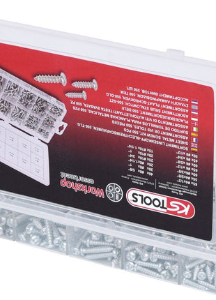 KS TOOLS Sortiment Linsenkopf-Blechtreibschrauben, 550-tlg ( 970.0420 ) - Toolbrothers