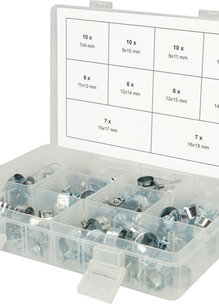 KS TOOLS Sortiment Mini-Schlauchklemmen,Ø 7-18mm, 78-tlg ( 970.0770 ) - Toolbrothers