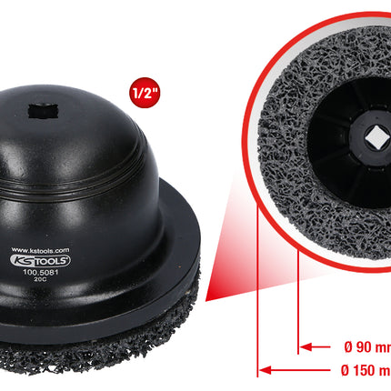KS TOOLS Jeu de disques à poncer en aluminium pour moyeux Ø 150 mm, Ø intérieur 90 mm, 2 pcs ( 100.5080 )