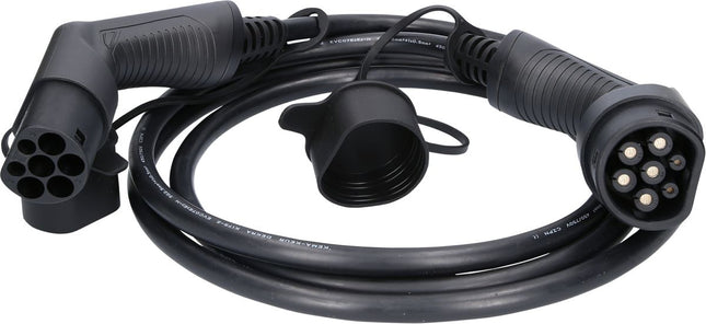 KS TOOLS Cavo di ricarica efuturo diritto, tipo 2 su connettore tipo 2, 3 fasi, fino a 11 kW, 16 A, 400 V, modalità 3, 3 metri ( 117.7165 )