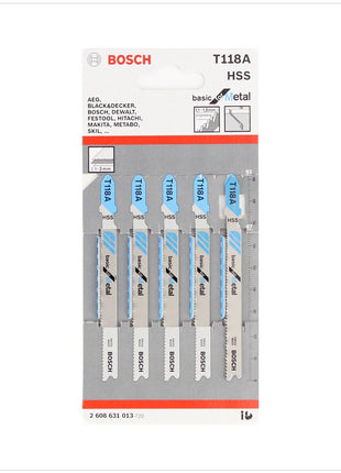 Bosch T 118 A Stichsägeblätter Basic for Metal 5 Stk. 92 mm ( 2608631013 ) - Toolbrothers