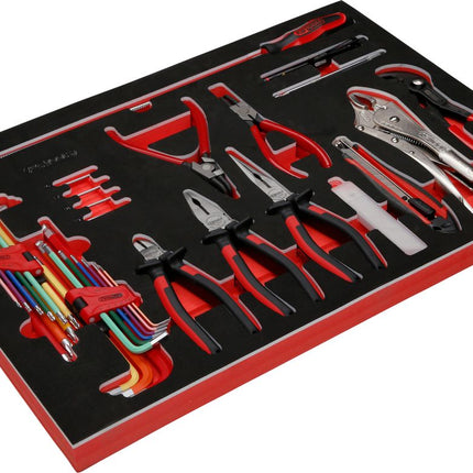 KS TOOLS Serie di pinze e chiavi maschio piegate nell'inserto in schiuma, 45 pz ( 811.0045 )