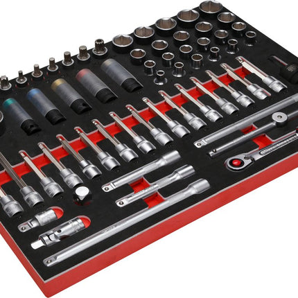 KS TOOLS 1/2'' Bit-Stecknuss-Satz in Schaumstoffeinlage, 64-tlg ( 811.0064 ) - Toolbrothers