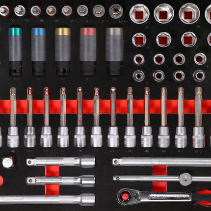 KS TOOLS 1/2'' Bit-Stecknuss-Satz in Schaumstoffeinlage, 64-tlg ( 811.0064 ) - Toolbrothers