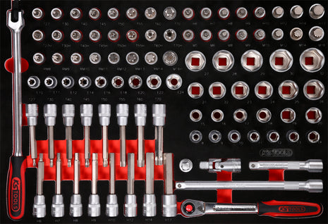 KS TOOLS Serie di chiavi a bussola 1/2' nell'inserto in schiuma, 95 pz ( 811.0095 )