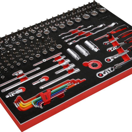 KS TOOLS 1/4'' + 3/8'' Steckschlüssel-Satz in Schaumstoffeinlage, 140-tlg ( 811.0140 ) - Toolbrothers