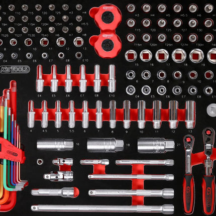 KS TOOLS 1/4'' + 3/8'' Steckschlüssel-Satz in Schaumstoffeinlage, 156-tlg ( 811.0156 ) - Toolbrothers