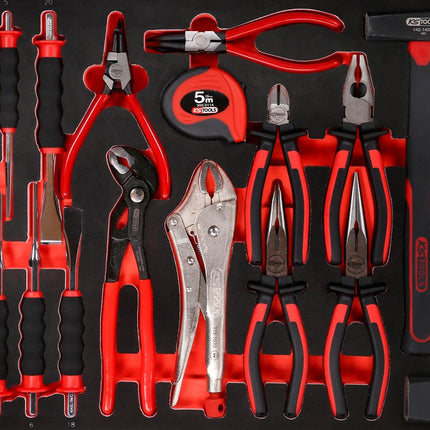 KS TOOLS Serie di pinze/martelli e scalpelli nell'inserto in schiuma, 22 pz ( 811.2022 )