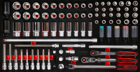 KS TOOLS Serie di chiavi a bussola 1/2' nell'inserto in schiuma, 85 pz ( 813.0085 )