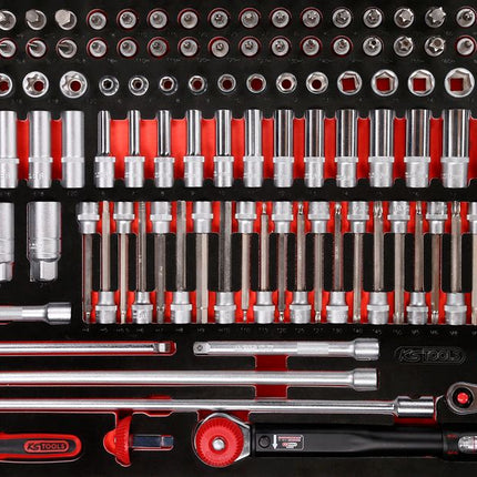 KS TOOLS Serie di chiavi a bussola 3/8' nell'inserto in schiuma, 165 pz ( 813.0165 )