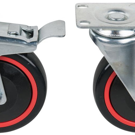 KS TOOLS RACINGline Lenkrollensatz, mit Roll- und Drehbremse, inkl. Schrauben ( 826.9505 ) - Toolbrothers