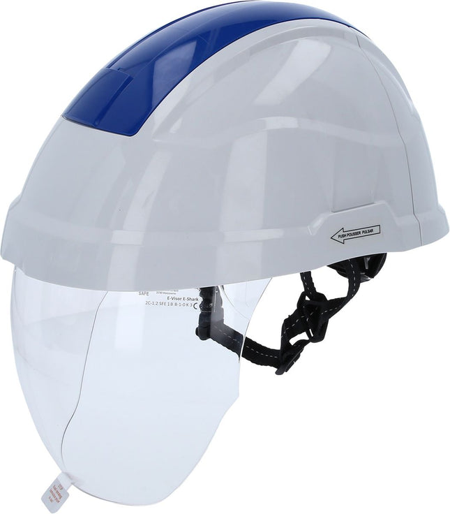 KS TOOLS Casco di protezione da lavoro con protezione per il viso, blu ( 117.0135 )
