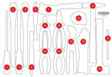 KS TOOLS Inserto in schiuma vuoto per 811.0017 ( 811.0017-97 )
