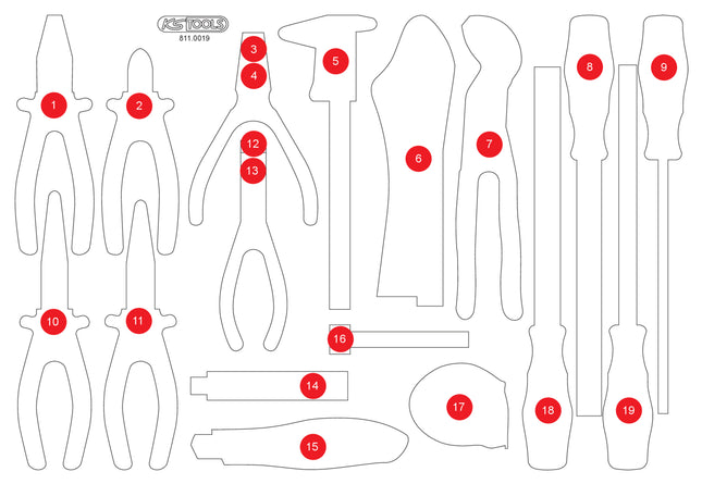 KS TOOLS Inserto in schiuma vuoto per 811.0019 ( 811.0019-97 )