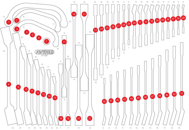 KS TOOLS Insert en mousse vide pour 811.0051 ( 811.0051-97 )