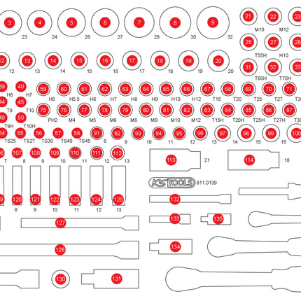 KS TOOLS Insert en mousse vide pour 811.0139 ( 811.0139-97 )