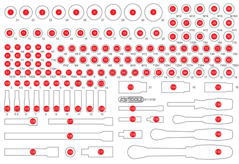 KS TOOLS Inserto in schiuma vuoto per 811.0139 ( 811.0139-97 )