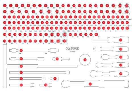 KS TOOLS Inserto in schiuma vuoto per 811.0169 ( 811.0169-97 )