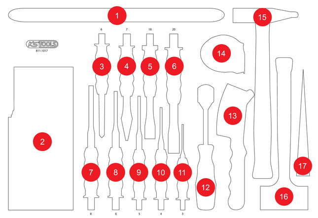KS TOOLS Inserto in schiuma vuoto per 811.1017 ( 811.1017-97 )