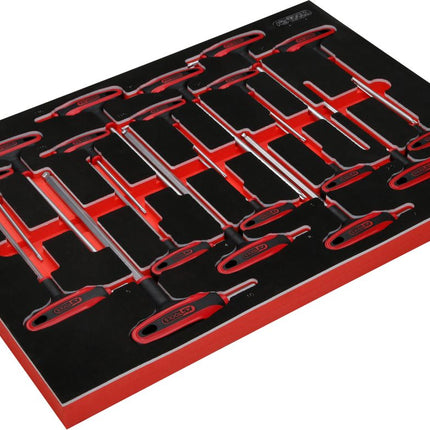 KS TOOLS Serie di chiavi maschio piegate con impugnatura a T nell'inserto in schiuma, 18 pz ( 811.1018 )