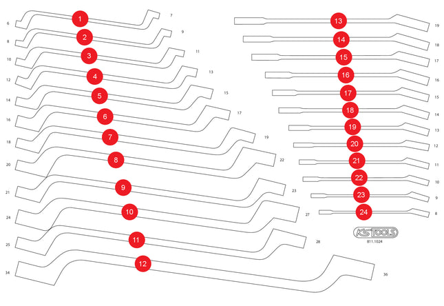 KS TOOLS Inserto in schiuma vuoto per 811.1024 ( 811.1024-97 )