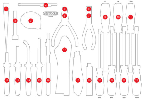 KS TOOLS Inserto in schiuma vuoto per 811.1032 ( 811.1032-97 )