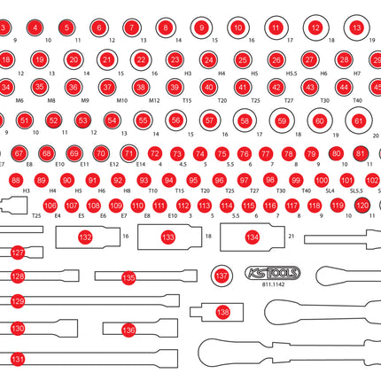 KS TOOLS Inserto in schiuma vuoto per 811.1142 ( 811.1142-97 )
