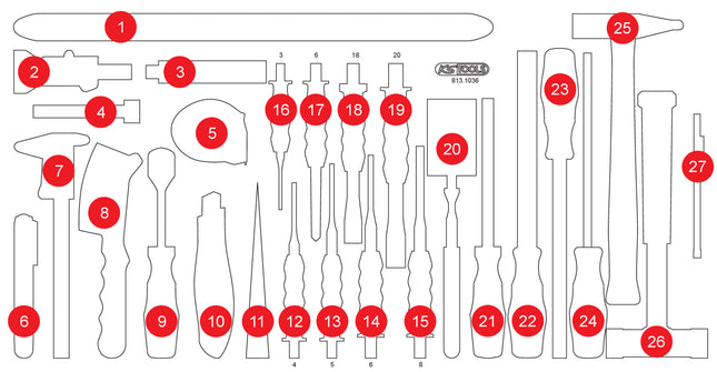 KS TOOLS Inserto in schiuma vuoto per 813.1036 ( 813.1036-97 )