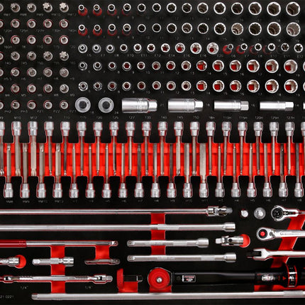 KS TOOLS Serie di chiavi a bussola 3/8' nell'inserto in schiuma, 221 pz ( 821.0221 )