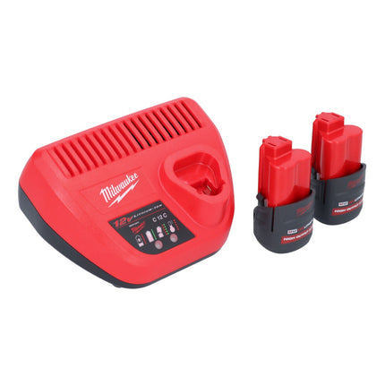 Milwaukee M12 FHIR38LR-252 Clé à cliquet grande vitesse sans fil longue durée 12 V 47 Nm 3/8'' + 2x batterie 2,5 Ah + chargeur