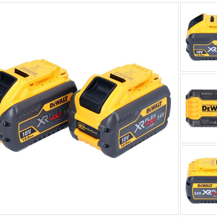 DeWalt 2x Batterie DCB 548 18 V / 54 V max. 12 Ah / 12000 mAh Li-Ion XR FLEXVOLT - con indicatore dello stato di carica