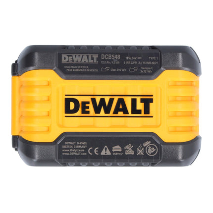 DeWalt 2x Batterie DCB 548 18 V / 54 V max. 12 Ah / 12000 mAh Li-Ion XR FLEXVOLT - con indicatore dello stato di carica