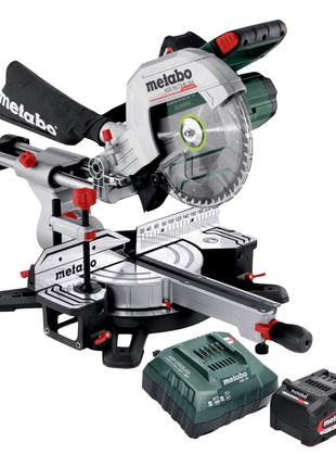 Metabo KGS 18 LTX BL 254 Troncatrice radiale a batteria 18 V 254 mm Brushless ( 614254920 ) + 1x batteria 4,0 Ah + kit di ricarica
