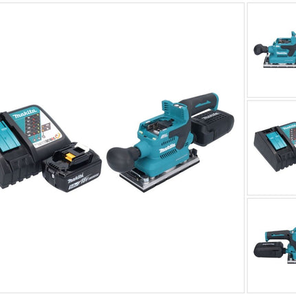 Makita DBO 382 RT1 Akku Schwingschleifer 18 V 93 x 185 mm Brushless + 1x Akku 5,0 Ah + Ladegerät