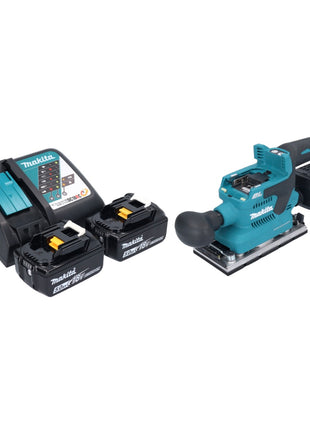 Makita DBO 382 RT levigatrice orbitale a batteria 18 V 93 x 185 mm brushless + 2x batteria ricaricabile 5,0 Ah + caricabatterie
