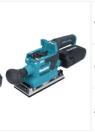 Makita DBO 382 G1 cordless orbital sander 18 V 93 x 185 mm brushless + 1x rechargeable battery 6.0 Ah - without charger