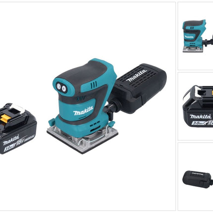 Makita DBO 484 F1 Ponceuse vibrante sans fil 18 V 112 x 102 mm + 1x batterie 3,0 Ah - sans chargeur