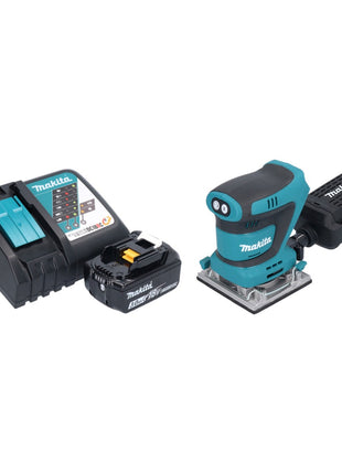 Levigatrice vibrante a batteria Makita DBO 484 RF1 18 V 112 x 102 mm + 1x batteria 3,0 Ah + caricabatterie