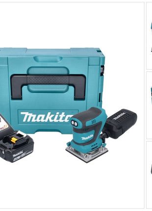 Makita DBO 484 RM1J Akumulatorowa szlifierka oscylacyjna 18 V 112 x 102 mm + 1x akumulator 4,0 Ah + ładowarka + Makpac