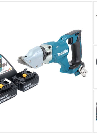 Makita DJS 200 RF cisaille à batterie 18 V 2.0 mm sans balais + 2x batterie 3.0 Ah + chargeur