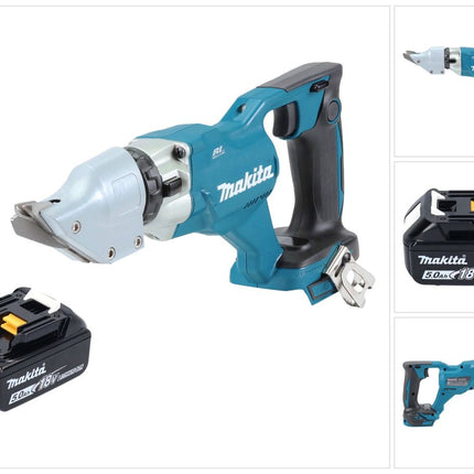 Makita DJS 200 T1 cesoie per lamiera a batteria 18 V 2,0 mm brushless + 1x batteria ricaricabile 5,0 Ah - senza caricabatterie