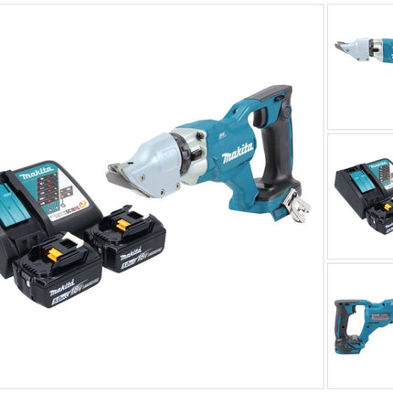Makita DJS 200 RT cesoie per lamiera a batteria 18 V 2,0 mm senza spazzole + 2x batteria ricaricabile 5,0 Ah + caricabatterie