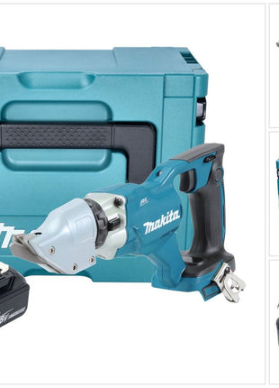 Tijeras de hojalata para batería Makita DJS 200 G1J 18 V 2,0 mm sin escobillas + 1x batería 6,0 Ah + Makpac - sin cargador