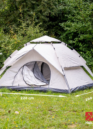 Toolbrothers Tenda da campeggio all'aperto per 2-4 persone Tenda a cupola Tenda idraulica Tenda pop-up Impermeabile, colonna d'acqua 2000-3000 mm