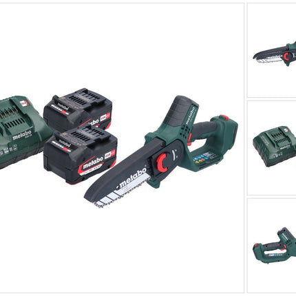 Metabo MS 18 LTX 15 Akku Gehölzsäge 18 V 15 cm 5 m/s + 2x Akku 4,0 Ah + Ladegerät