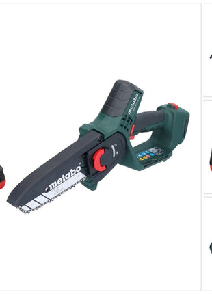 Metabo MS 18 LTX 15 cordless pruning saw 18 V 15 cm 5 m/s + 1x rechargeable battery 4.0 Ah - without charger
